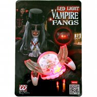 Halloween Vampir LED-Gebiss Vampirzähne Fasching Gebiss Scherzgebiss